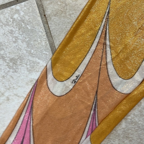 Rare! Vintage Early 90’s Emilio Pucci Shiny Psychadelic Print Leggings M - Picture 12 of 13